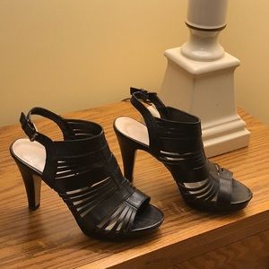 Franco Sarto Black Platform Sandals